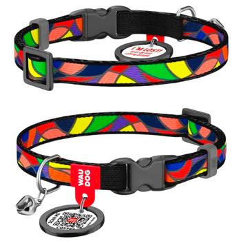 Нашийник для котів Waudog Nylon нейлон з QR паспортом 10мм/20-30см з малюнком вітраж - купити, ціни на MasterZoo - фото 1