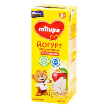 Milupa Apple-Pear-Cereals Yogurt from 8 months 2.1% 207g - buy, prices for MegaMarket - photo 1