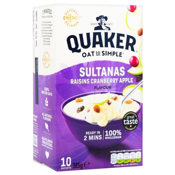 Каша вівсяна Quaker Родзинки-журавлина-яблуко швидкого приготування 38,5г х 10шт - купити, ціни на - фото 2