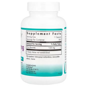 Екстракт бичачої жовчі (Ox Bile), Nutricology, 125 мг, 180 капсул - купити, ціни на Біотус - фото 2