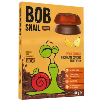 Мармелад Bob Snail Груша-апельсин в молочном шоколаде без сахара 54г