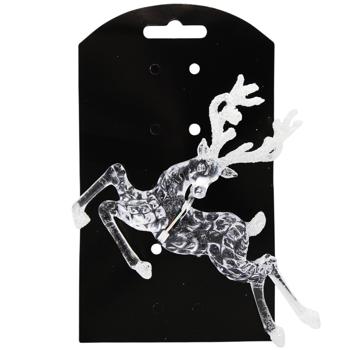 Украшение Олень прозрачный 13,5см