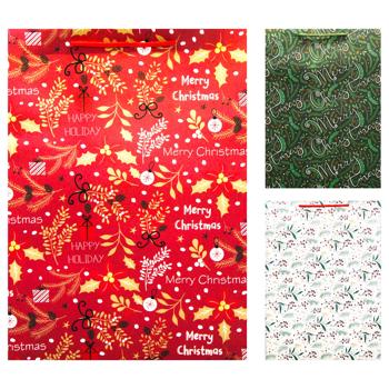 Пакет подарунковий Листочки 250х85х345мм в асортименті - купити, ціни на METRO - фото 1