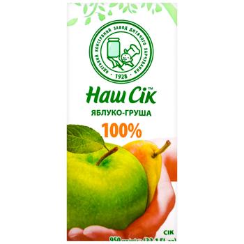 Сок Наш Сок яблочно-грушевый 0,95л