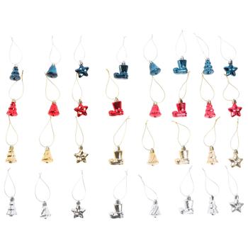 Прикраса для ялинки Actuel зірка/чобіток/дзвіночок/ялинка 4см в асортименті - купити, ціни на Auchan - фото 1