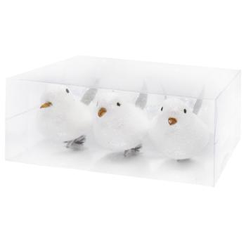 Прикраси ялинкові Пташки білі 3шт 13*11.5*5,5см - купити, ціни на - фото 1