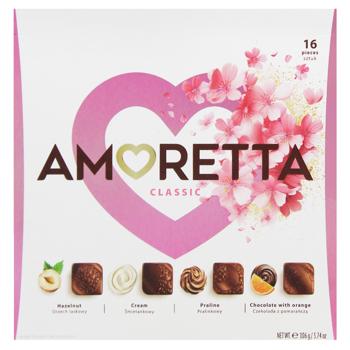 Цукерки Mieszko Amoretta Classic зі смаком фундука, вершків, шоколаду з апельсином і праліне 106г - купити, ціни на NOVUS - фото 2