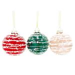 Actuel Glass Christmas Tree Ball with Beads 8cm in assortment