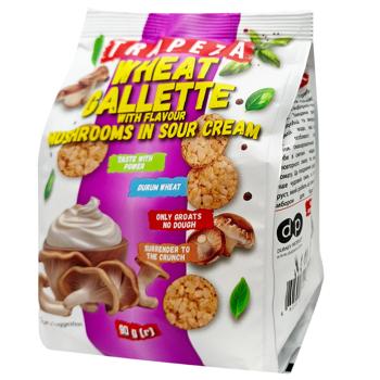 Trapeza Wheat Bread with Mushrooms in Sour Cream Flavor 90g - buy, prices for COSMOS - photo 1