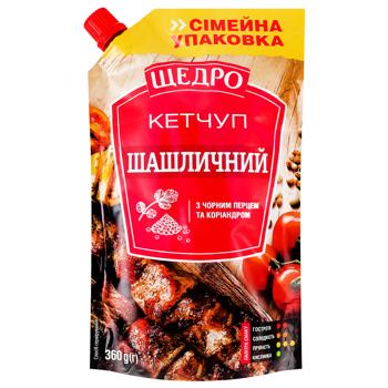 Кетчуп Щедро Шашлычный с черным перцем и кориандром 360г