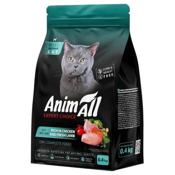 AnimAll Fresh Lamb and Chicken Dry Food for Adult Sterilized Cats 400g - buy, prices for MasterZoo - photo 1
