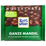 Шоколад молочний Ritter Sport з цільними мигдальними горіхами 100г