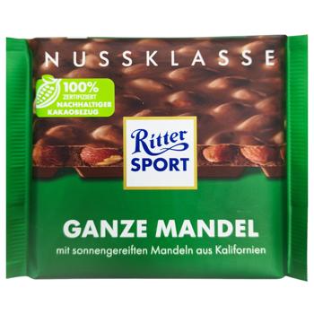 Шоколад молочний Ritter Sport з цільними мигдальними горіхами 100г - купити, ціни на КОСМОС - фото 1