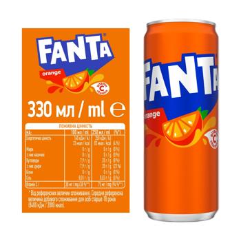 Напиток газированный Fanta Orange 330мл - купить, цены на NOVUS - фото 3