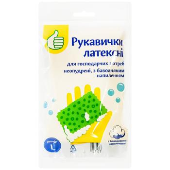 Рукавички господарські Auchan латексні розмір L