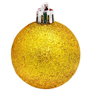 Куля ялинкова Безант глітер золото 5см