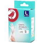 Auchan Thin Household Latex Gloves Size L 10pcs