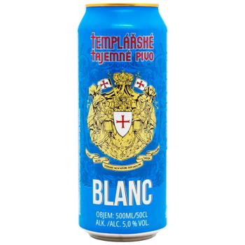 Пиво Templarske Blanc світле 5% 0,5л - купити, ціни на МегаМаркет - фото 1