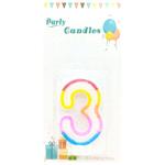 Свеча для торта цветная Цифра 3