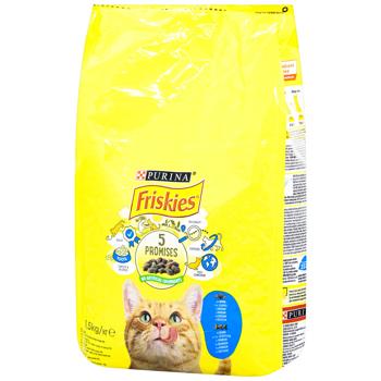 Корм сухий Friskies з лососем та овочами для дорослих котів 1,5кг - купити, ціни на MasterZoo - фото 1