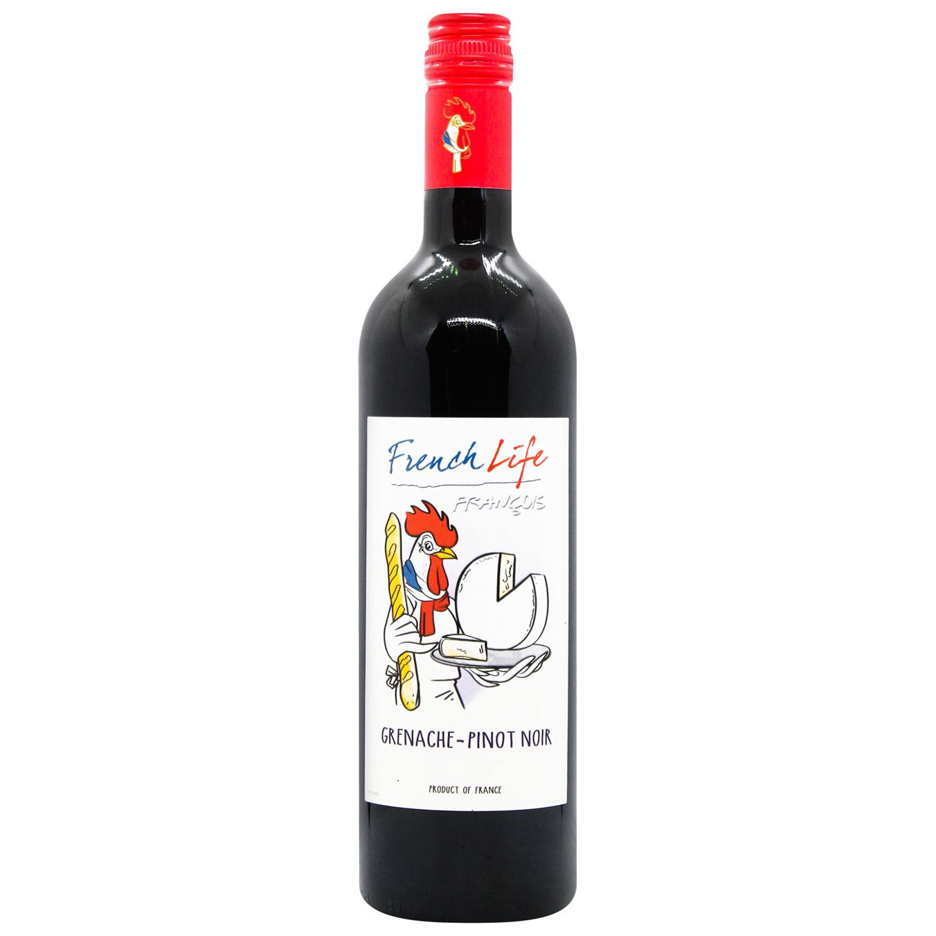 Вино French Life Grenache-Pinot Noir красное полусухое 12,5% 0,75л ❤️  доставка на дом от магазина Zakaz.ua