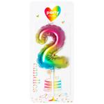 ZED Rainbow Cake Candle Digit 2 9cm