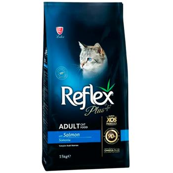 Корм сухой Reflex Plus Adult с лососем для кошек 15кг - купить, цены на MasterZoo - фото 1