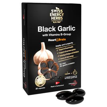 Swiss Energy Herbs BLACK GARLIC with Vitamins B-Group, 20 capsules - купити, ціни на Біотус - фото 1