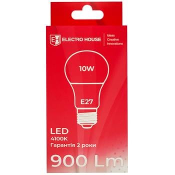 Electro House LED Bulb A60 10W 4100K 220V E27 - buy, prices for Supermarket "Kharkiv" - photo 3