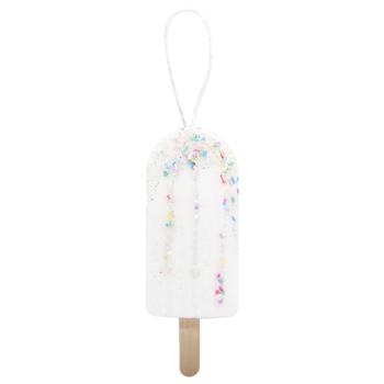 Украшение Мороженое белое с бисерной лентой 16см - купить, цены на МегаМаркет - фото 1