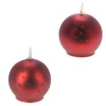 Koopman Warm White Color LED Ball Candle 3xAAA 10cm Red