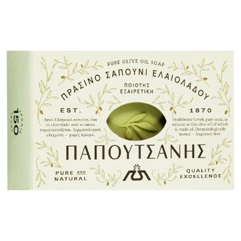 Мило Papoutsanis тверде натуральне діхтярне Olive Oil 125г - купити, ціни на Grono - фото 1