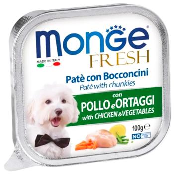 Monge Fresh Wet Food with Chicken and Vegetable for Dogs of All Breeds 100g - buy, prices for MasterZoo - photo 1