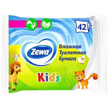 Туалетний папір Zewa Kids вологий 42арк купити, ціни на МегаМаркет - фото 1