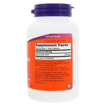 Now Foods Alpha-Lipoic Acid 250mg 120 capsules - buy, prices for Biotus - photo 2