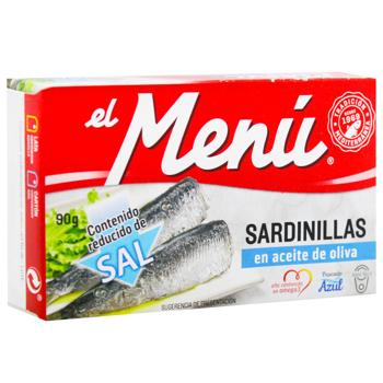 Сардины El Menu средиземноморские в оливковом масле с пониженным содержанием соли 90г Сардины El Menu средиземноморские в оливковом масле с пониженным содержанием соли 90г - купить, цены на - фото 3