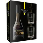 Torres 15 Years Brandy 40% 0.7l and 2 Glasses