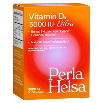 Дієтична добавка PERLA HELSA Вітамін D3 125мкг 5000 МО + К2 75мкг - купити, ціни на Grono - фото 1