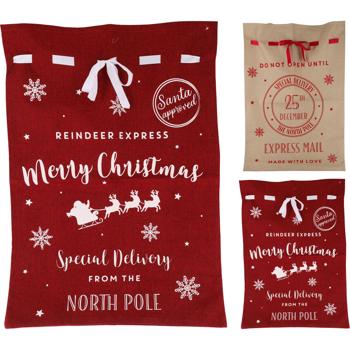 Мішок подарунковий новорічний 70х100см в асортименті