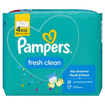 Pampers Fresh Clean Baby Wet Wipes 4x52pcs - buy, prices for Ideal - photo 3