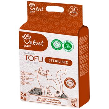 Velvet Paw TOFU Sterilised наповнювач для котячого туалету 6 л - кокос та мигдаль - купить, цены на MasterZoo - фото 1