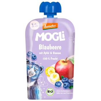 Пюре фруктовое Mogli с черникой, малиной, яблоком и бананом органическое 100г