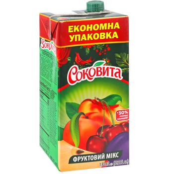 Напій соковий Соковита фруктовий мікс освітлений пастеризований 1.93л - купить, цены на Auchan - фото 2