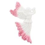 Angel with Pipe White and Pink Decoration