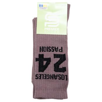 Premier Socks 24 Teenage Ribbed Crew Socks s.22-24 Brown