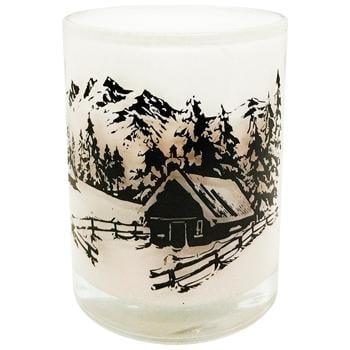 Paco Candle Snowy Forest White in Glass 80x97mm 170g