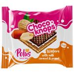 Choco-Knops Wafers with Milk Fillings with Caramel and Peanuts 25g
