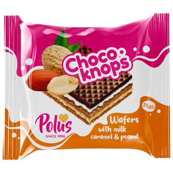 Choco-Knops Wafers with Milk Fillings with Caramel and Peanuts 25g - buy, prices for Epicentr FOOD - photo 1