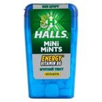 Цукерки Halls Mini Mints з вітаміном В6 та екстрактом женьшеня зі смаком м'яти 12,5г