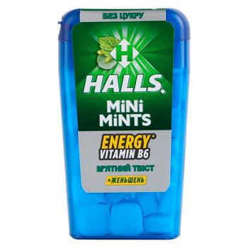 Цукерки Halls Mini Mints з вітаміном В6 та екстрактом женьшеня зі смаком м'яти 12,5г - купити, ціни на - фото 1